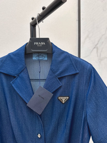 25 New classic triangle logo denim dress
