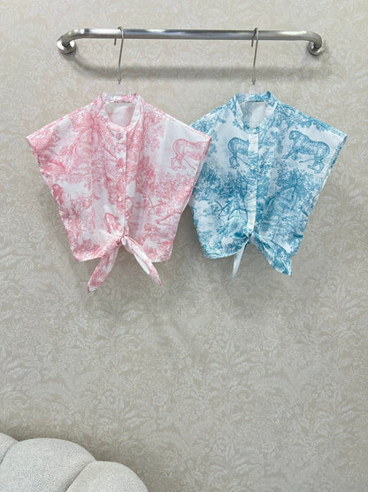 D 25 new jungle animal print Tie short shirt