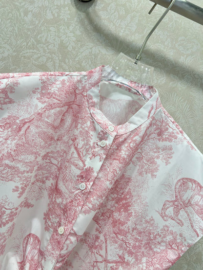D 25 new jungle animal print Tie short shirt