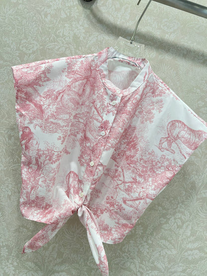 D 25 new jungle animal print Tie short shirt