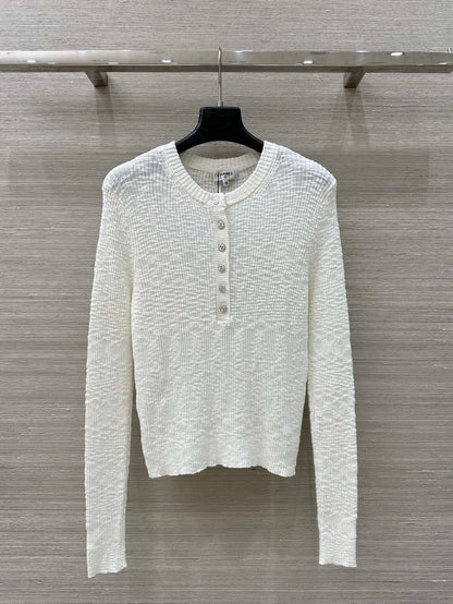 25ss Round neck knitted long sleeved top
