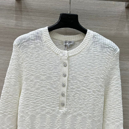 25ss Round neck knitted long sleeved top