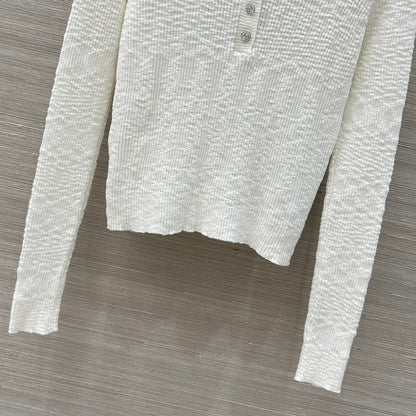 25ss Round neck knitted long sleeved top