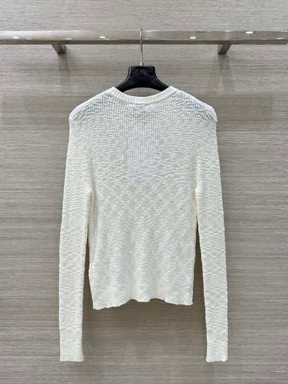25ss Round neck knitted long sleeved top