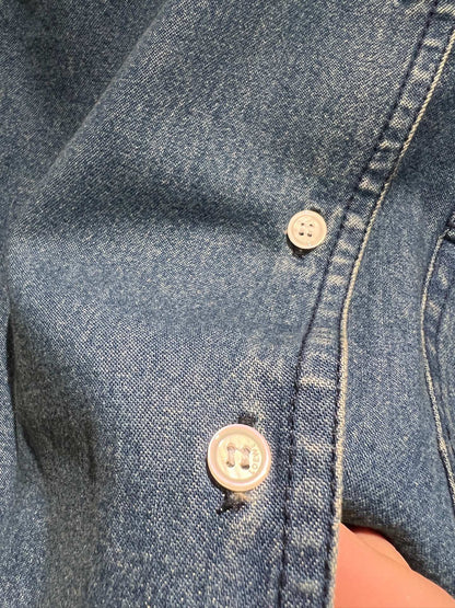 LO 25 Heavy duty embroidered wool logo short sleeve denim jacket