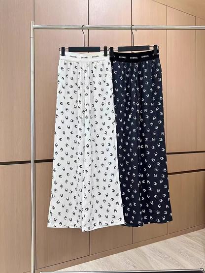 2025 Ribbon printed casual pants