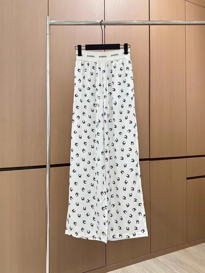 2025 Ribbon printed casual pants