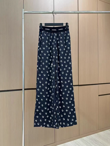 2025 Ribbon printed casual pants