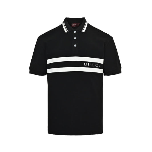 25ss Stripe Print Polo Short Sleeve
