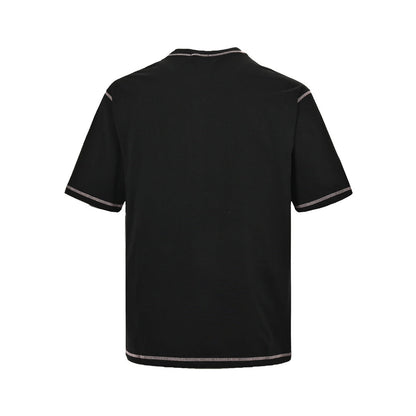 25SS Stitch-rendered lettering logo short sleeves