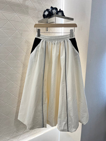 25Colorblocked Workwear Half Skirt