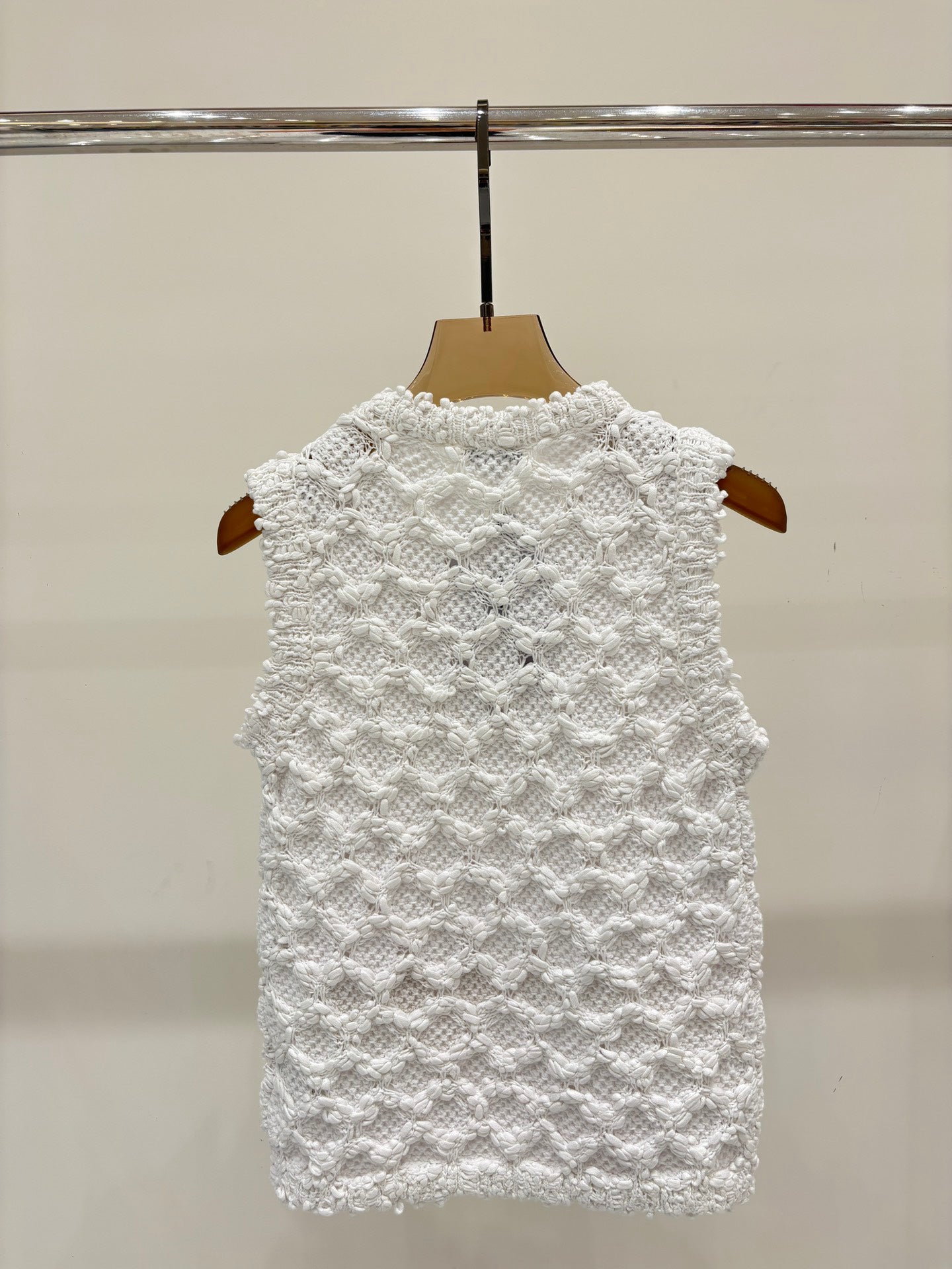 25 logo openwork pattern casual knit undershirt