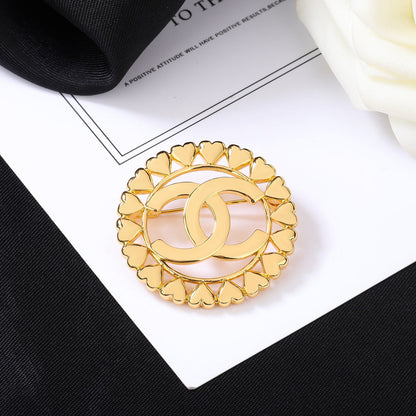 C Glossy Letters Brooch