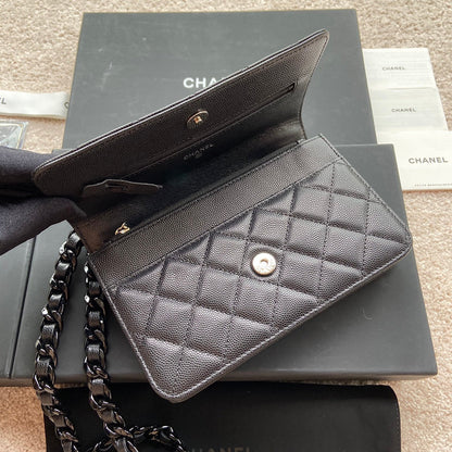Classic Woc 20cm All Black Grained Calfskin