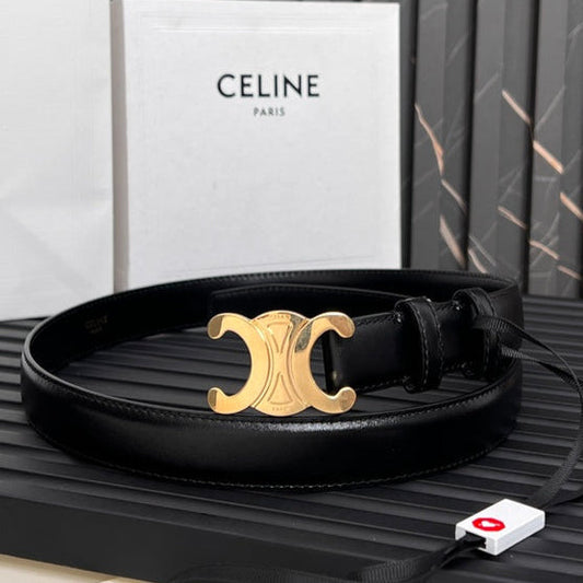 25mm Medium Triomphe Belt in Taurillon Black Leather 176283
