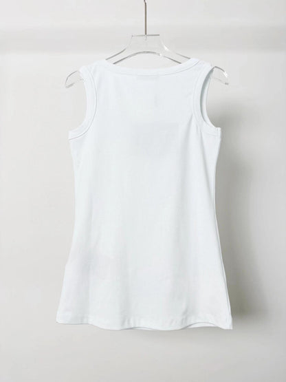 25 summer new long triangle logo vest
