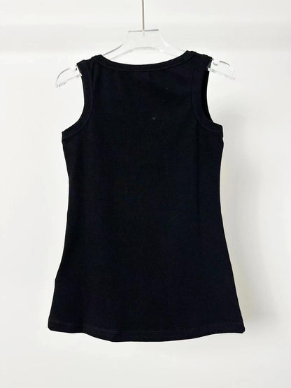 25 summer new long triangle logo vest