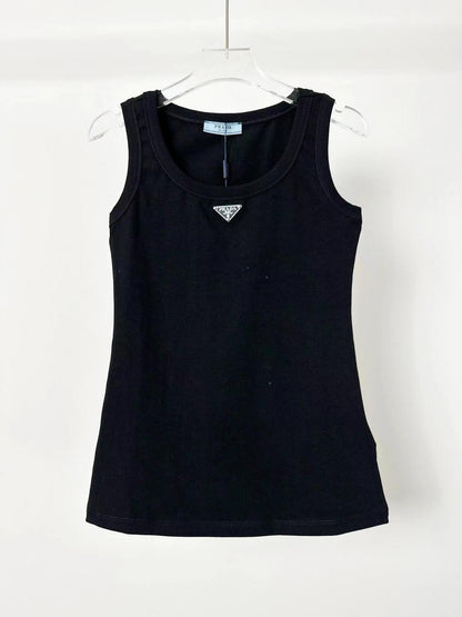 25 summer new long triangle logo vest