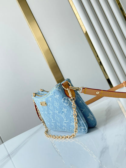 POCHETTE 24 IN BLUE MONOGRAM DENIM GOLD HARDWARE