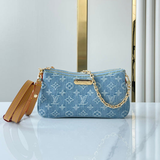 POCHETTE 24 IN BLUE MONOGRAM DENIM GOLD HARDWARE