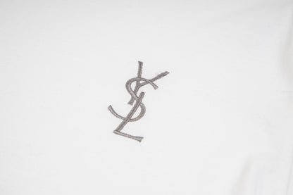 Chest embroidered crew neck T-shirt