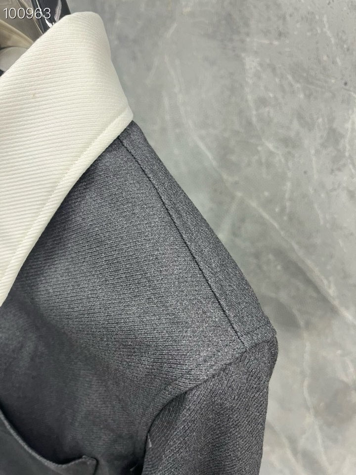25 Gray Twill Stripe Shirt Jacket