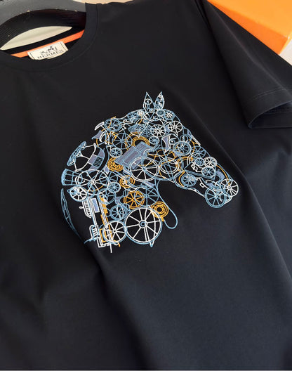 25SS Themed embroidered round neck short-sleeved T-shirt
