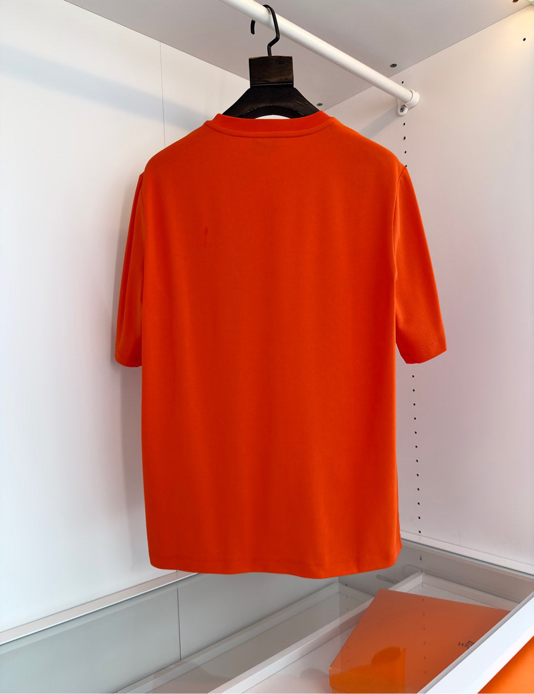 25SSGeometric leather pocket T-shirt