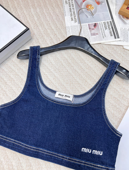 Comfortable street casual versatile sexy short vest denim halter top