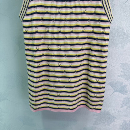 striped knitted vest