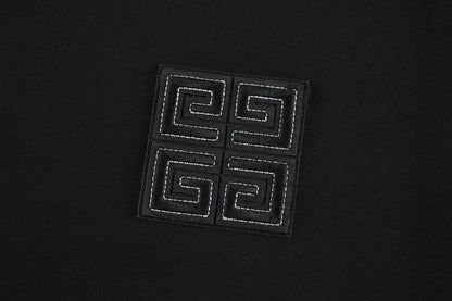 Leather topstitched short sleeves