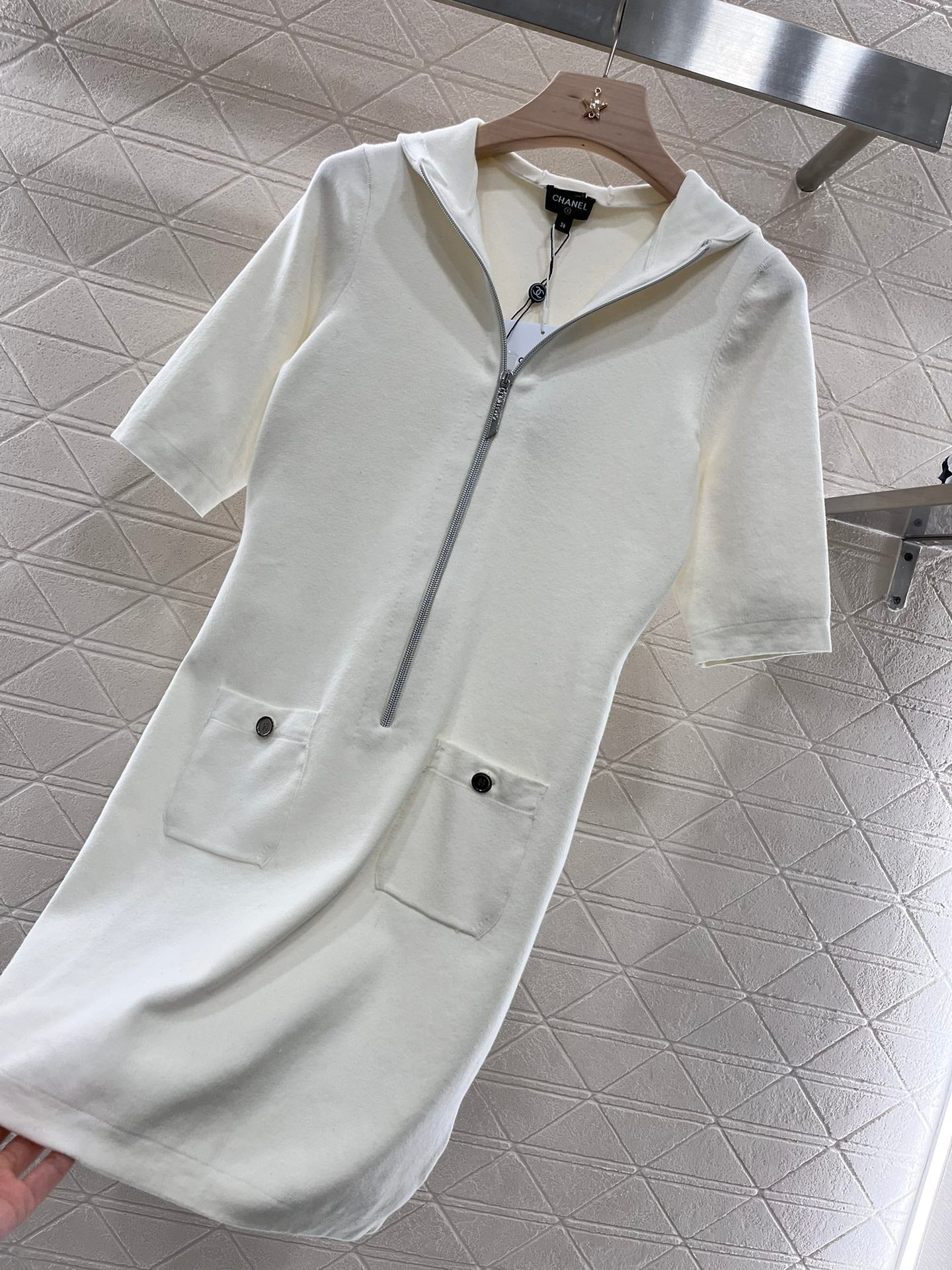 hooded cardigan knit dress