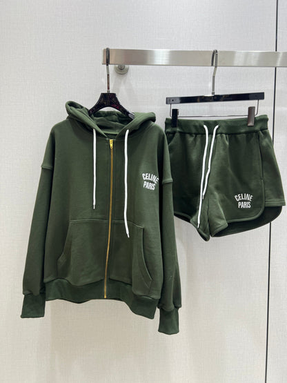 Hooded zip track suit