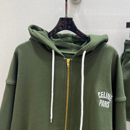 Hooded zip track suit