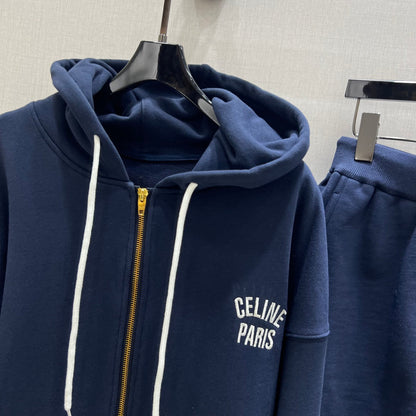 Hooded zip track suit