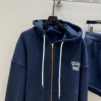 Hooded zip track suit