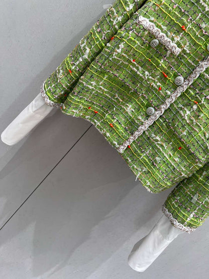 Detachable tweed hooded jacket