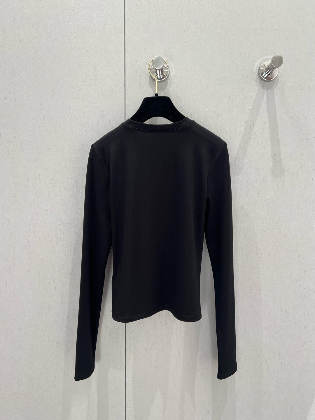 Letter embroidered slim fit bottoming long sleeves