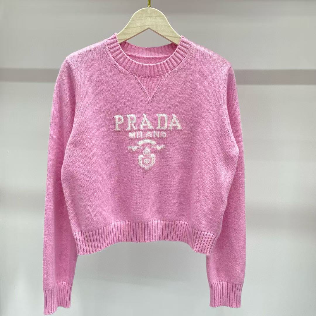 Round neck letter jacquard simple pullover knitted sweater