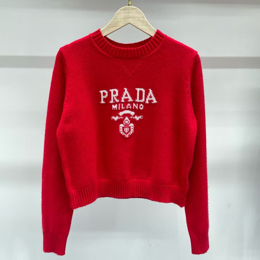 Round neck letter jacquard simple pullover knitted sweater