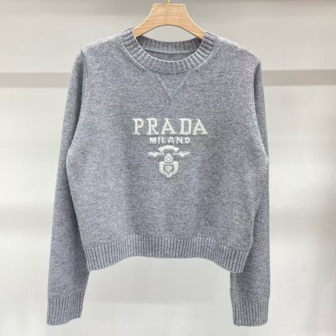 Round neck letter jacquard simple pullover knitted sweater