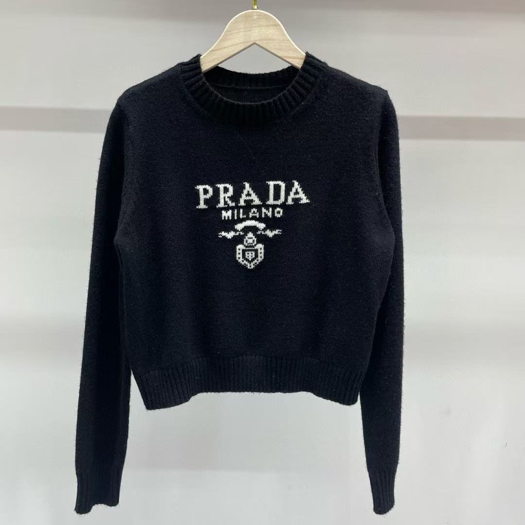 Round neck letter jacquard simple pullover knitted sweater