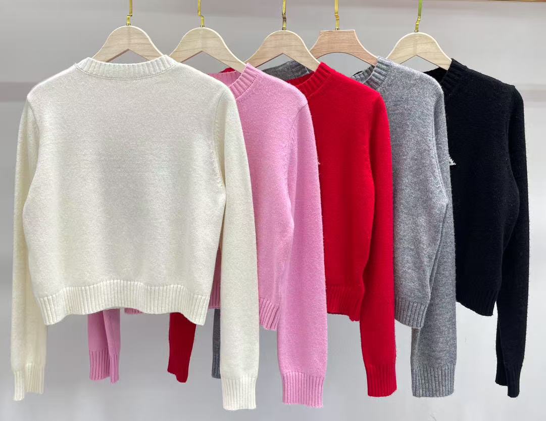 Round neck letter jacquard simple pullover knitted sweater