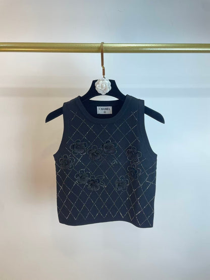 2025ss rhombus floral vest