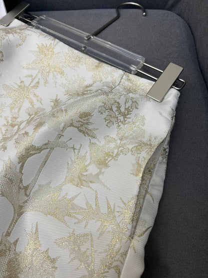 gold jacquard skirt