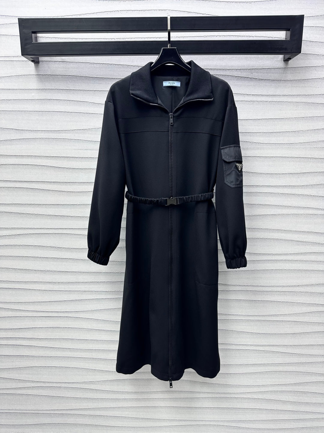 two-way zip lapel dress
