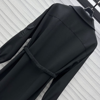 two-way zip lapel dress