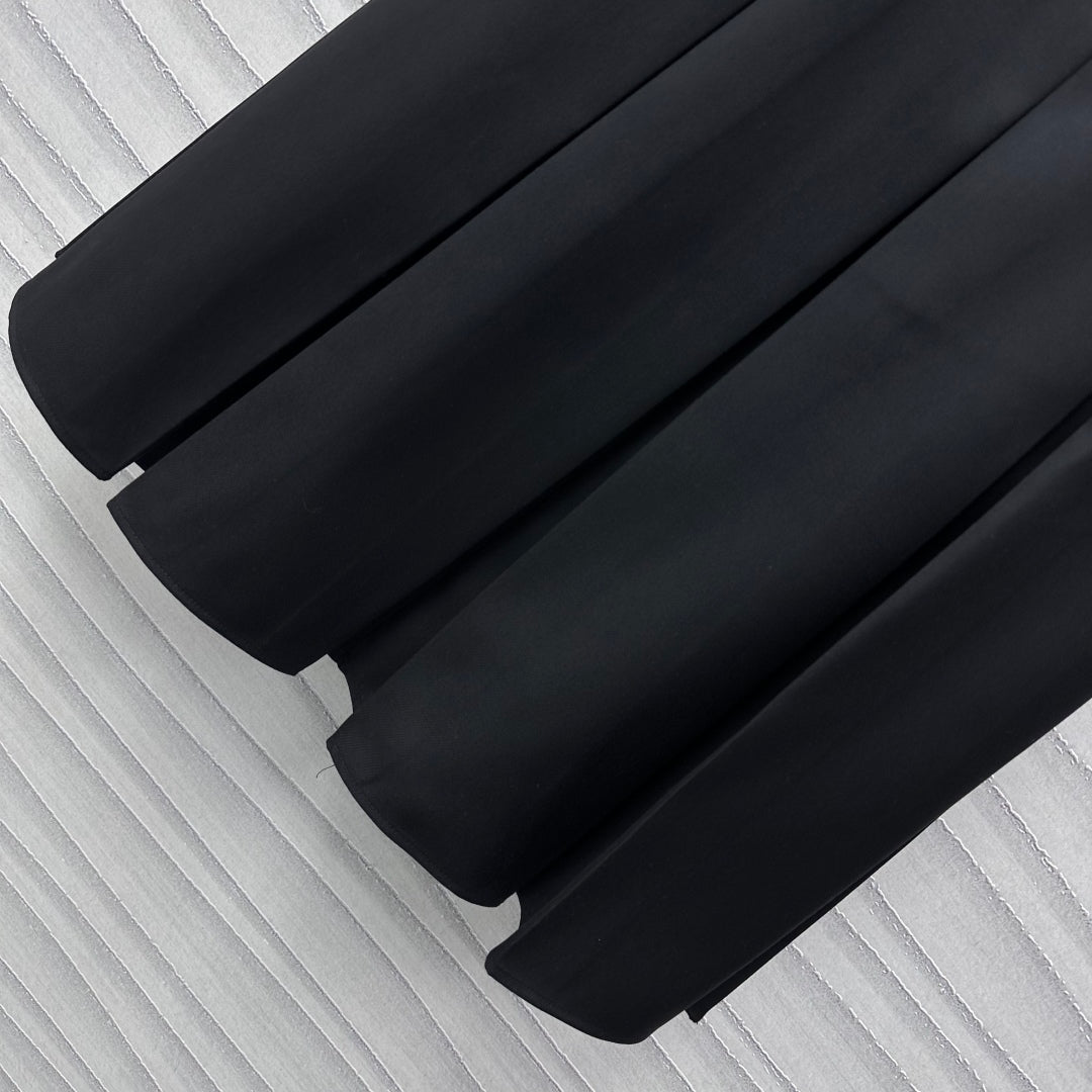high waist zippered pleated skirt