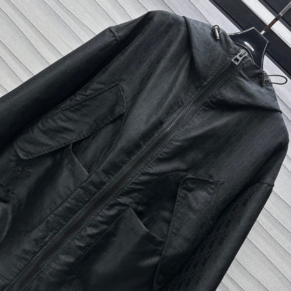 jacquard hooded storm jacket