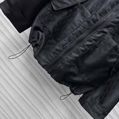 jacquard hooded storm jacket